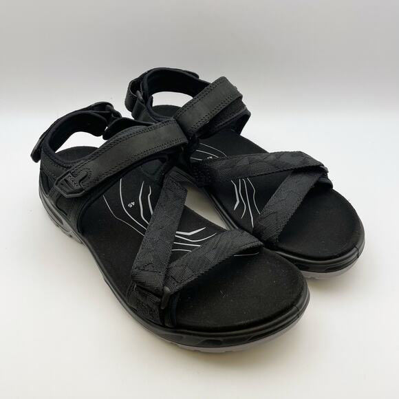 Ecco Men\'s Yucatan Coast Sandal US 11-11.5 EU 45 Black Leather Casual Sporty NIB main image 8
